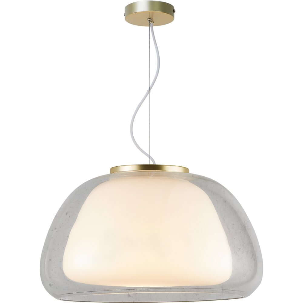 Pendelleuchte Jelly aus Glas mit weichem, warmem Licht und schlichter Formensprache.