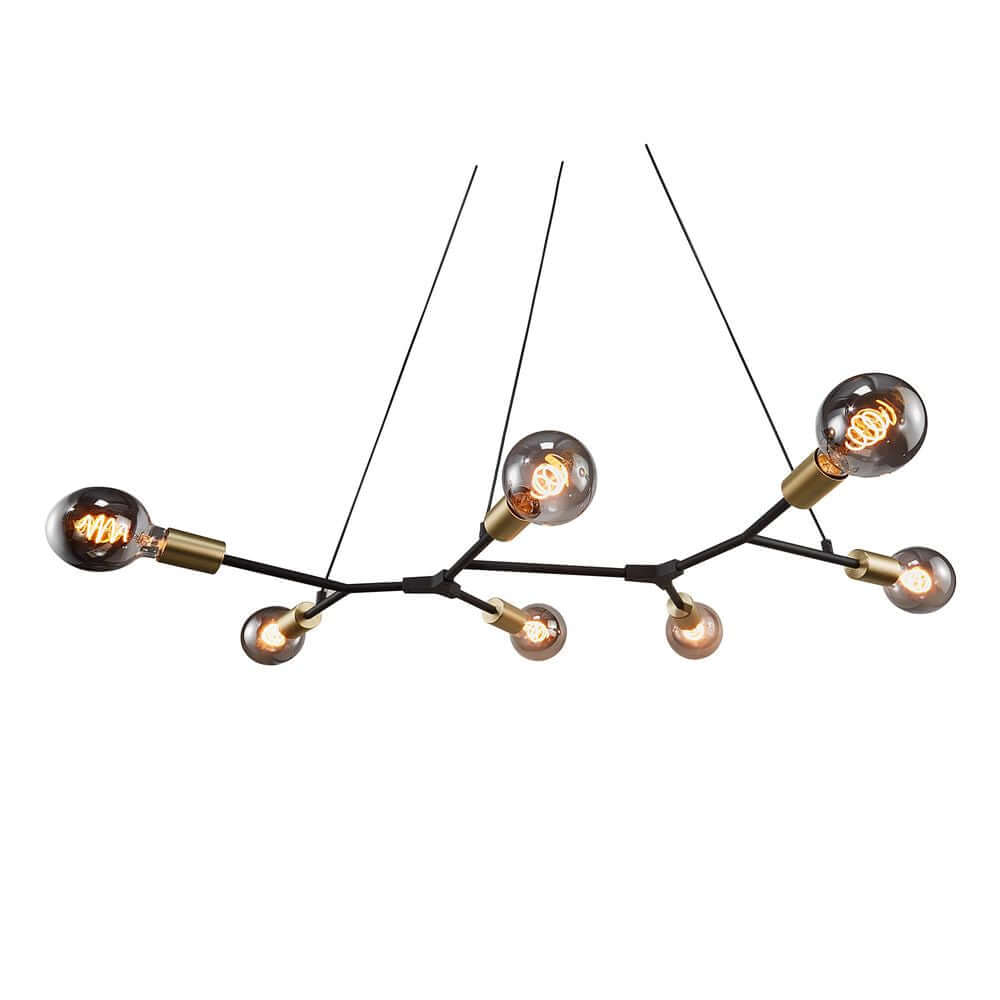 Pendelleuchte Josefine 7-Spot mit modernem Design und eleganten Messingdetails.