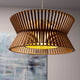 Pendelleuchte Kontro 6000 aus Holz Ø 45cm im modernen Design mit Holzlamellen und warmem Licht.