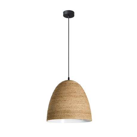 Pendelleuchte LIANA Braun in modernem Design mit natürlicher, geflochtener Oberfläche.
