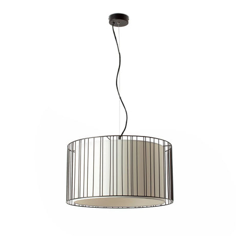 Pendelleuchte LINDA Schwarz, Weiß – moderne und stilvolle Deckenlampe aus Metall mit weißem Schirm.