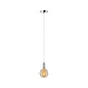 Pendelleuchte Larus Chrom im Vintagelook mit E27-Sockel, ideal für Badezimmer und Küche, Länge 2m.
