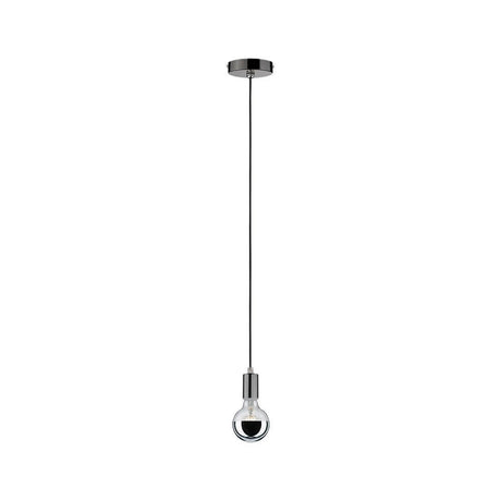 Pendelleuchte Larus Schwarz, Chrom, trendy schwarzer Chrom, stylische Pendelleuchte für Badezimmer und Küche.