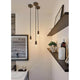 Pendelleuchte Larus Schwarz, Chrom mit Vintage-Look und E27-Sockel in modernes Badezimmer-Design.