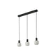 Pendelleuchte Milford Mini 3-Rail mit opalweißem Glas und schwarzem Metalldesign.