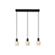Pendelleuchte Milford Mini 3-Rail mit opalweißem Glas und schwarzem Metall, elegantes Design für jeden Raum.