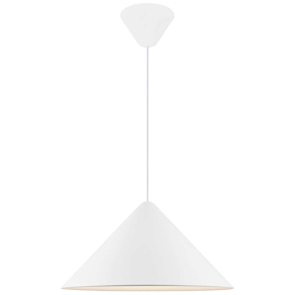 Pendelleuchte Nono 49 in modernem, geometrischem Design mit weißem Acryldiffusor für blendfreies Licht.