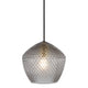 Pendelleuchte Orbiform mit gläserner Kuppel und diamantartigem Muster für elegantes Lichtdesign.