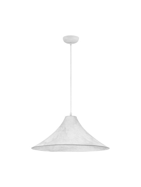 Suspension Suspension blanche - lampe moderne beige en acrylique et soie pour une chambre élégante.