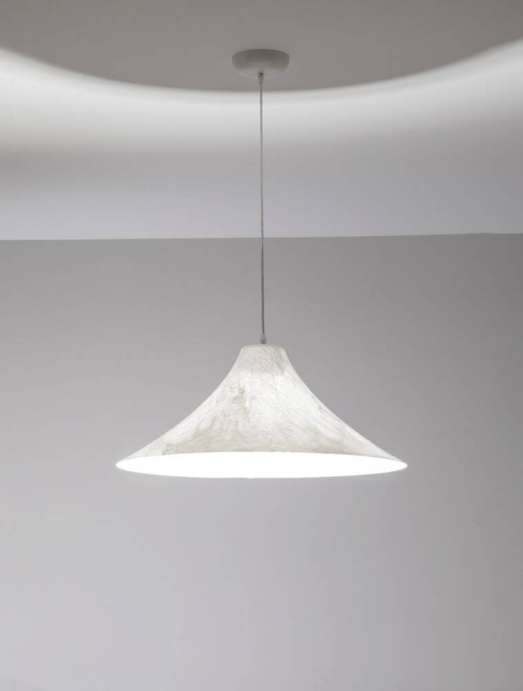 Pendelleuchte Pendelleuchte Weiß elegante beige Lampe aus Acryl und Seide, ideal für moderne Schlafzimmer.