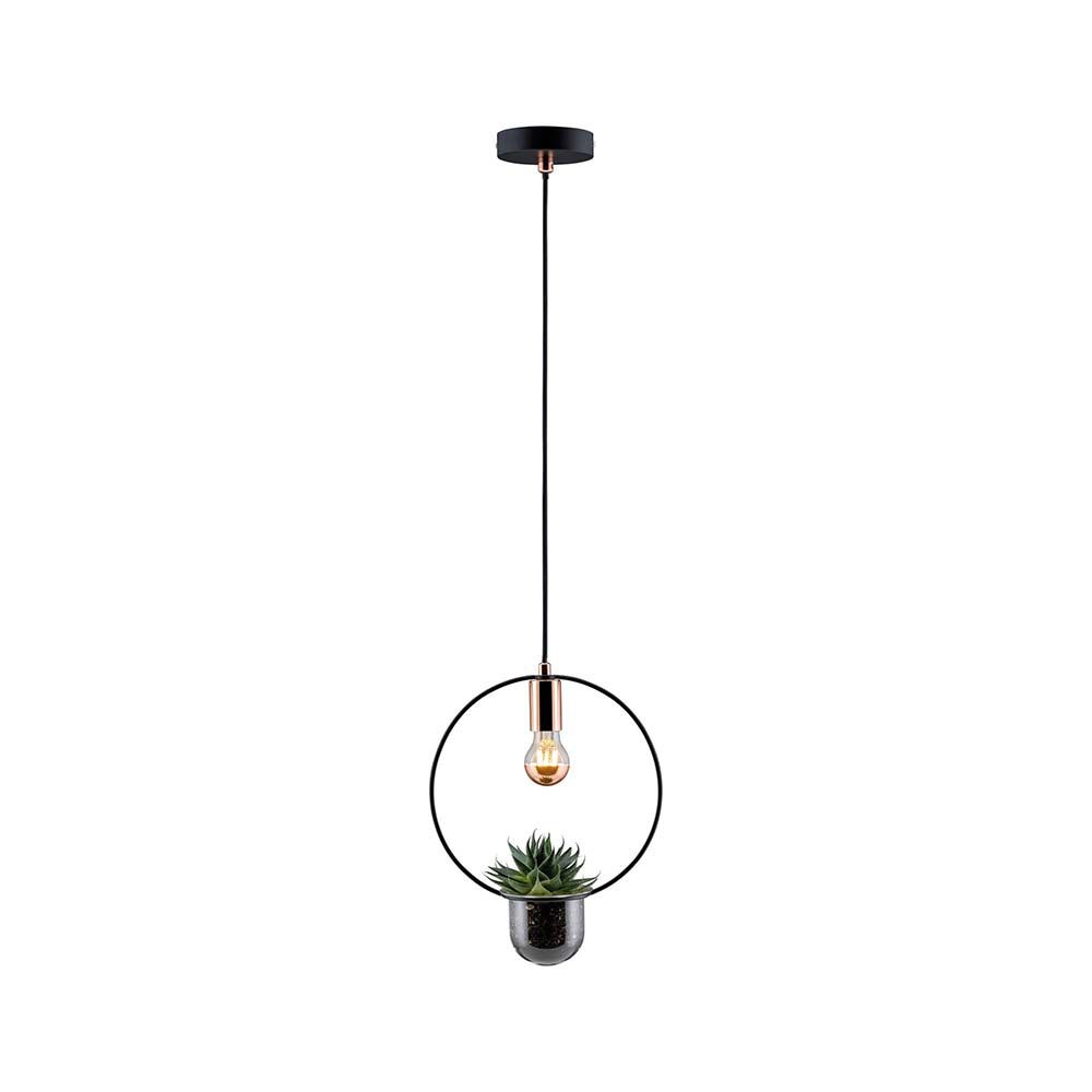 Pendel Lamp Plant Lamp Neordic Tasja Black, Copper