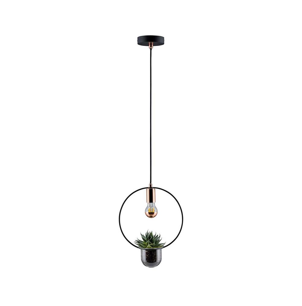 Pendel Lamp Plant Lamp Neordic Tasja Black, Copper