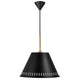 Elegante Pendelleuchte Pine mit schwarzem Lampenschirm und goldenen Details, perfekt für moderne Interiors.