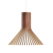Pendelleuchte Puncto 4203 aus Holz Ø 45cm, handgefertigte Leuchte aus Birkenholz im Kegelhut-Design.
