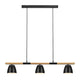 Pendelleuchte Theo aus Holz und Metall, moderne Lampe mit Eschenholzelementen für angenehmes Ambiente.