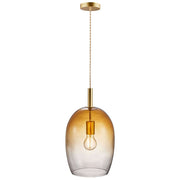 Uma 23 pendant light with a modern design and impressive amber-look glass body.