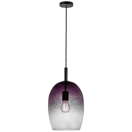 Uma 23 pendel i moderne design med farvet glas og usædvanlig pære.