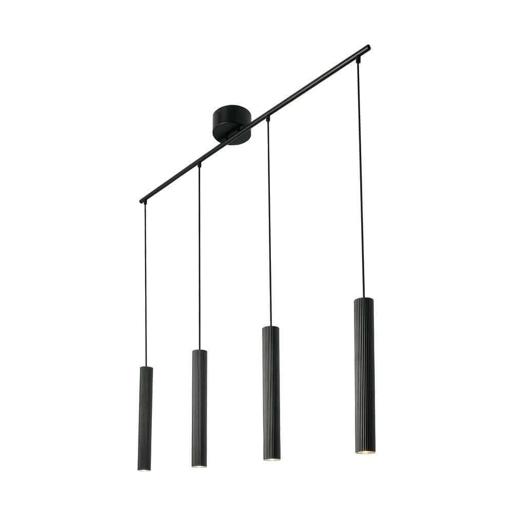 Pendelleuchte Vico 4-Rail mit minimalistischer, skandinavischer Eleganz und gerippter Oberfläche.
