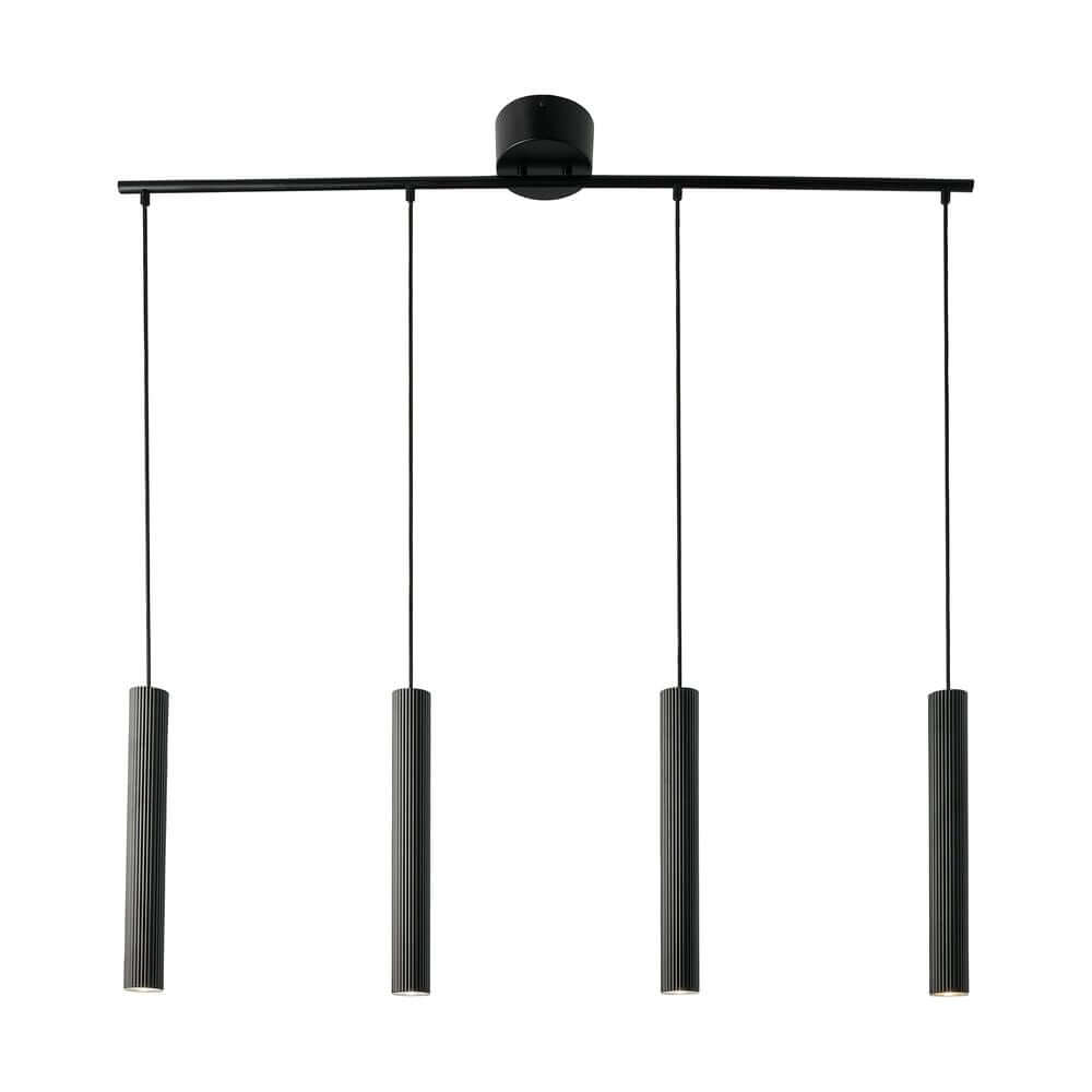 Pendelleuchte Vico 4-Rail mit schnörkellosem Design und gerippter Oberfläche für stilvolle Beleuchtung