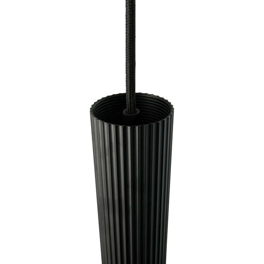 Pendelleuchte Vico 4-Rail mit gerippter Oberfläche in elegantem Schwarz