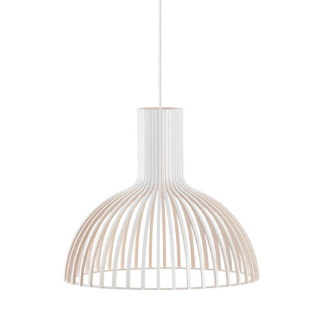 Victo 4250 pendant light made of wood Ø 56 cm in white, Scandinavian design, ideal for dining tables.