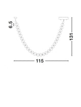 Technische Zeichnung der Perla LED Deckenleuchte 42-flammig, Maße 6.5 cm Höhe, 115 cm Breite, 131 cm Länge.
