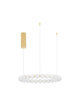 Perla LED Pendelleuchte 27-flammig Ø 62cm 3000K mit opalgläsernen Lampen und chrommetallischer Aufhängung.
