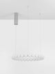 Perla LED Pendelleuchte 27-flammig Ø 62cm 3000K in stilvollem Design mit Opalglas und Chrommetall.