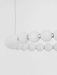 Perla LED Pendelleuchte 27-flammig Ø 62cm 3000K - elegante Hängelampe mit Opalglas und Chrommetall.