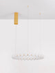 Perla LED Pendelleuchte 27-flammig Ø 62cm 3000K - stilvolle Hängelampe mit Chrommetall und Opalglas