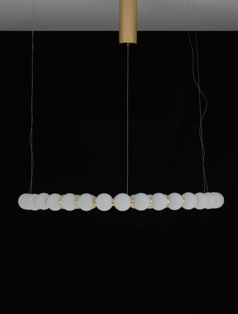 Perla LED Pendelleuchte 36-flammig Ø 80cm 3000K runde Opalglas Hängelampe Chromakzente modern