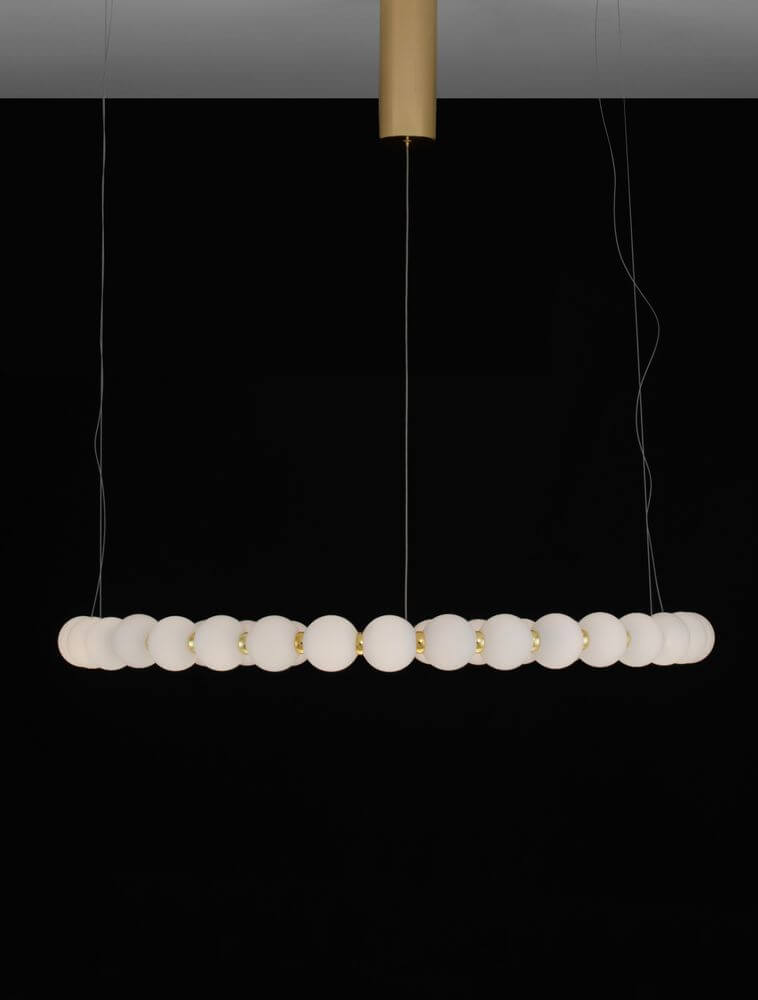 Perla LED Pendelleuchte 36-flammig Ø 80cm 3000K - runde Opalglas Hängelampe mit Chromakzenten, modern elegant, Ø 80 cm
