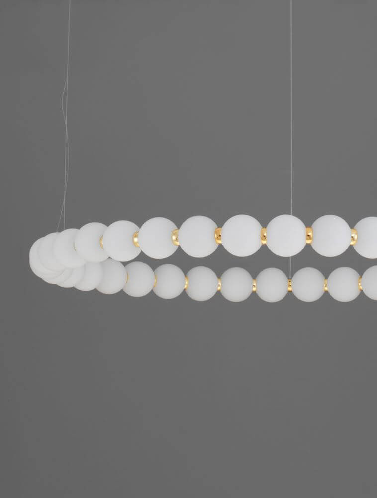 Perla LED Pendelleuchte 36-flammig Ø 80cm 3000K – runde Opalglas-Hängelampe mit Chromakzenten, elegant für Esszimmer oder Wohnzimmer