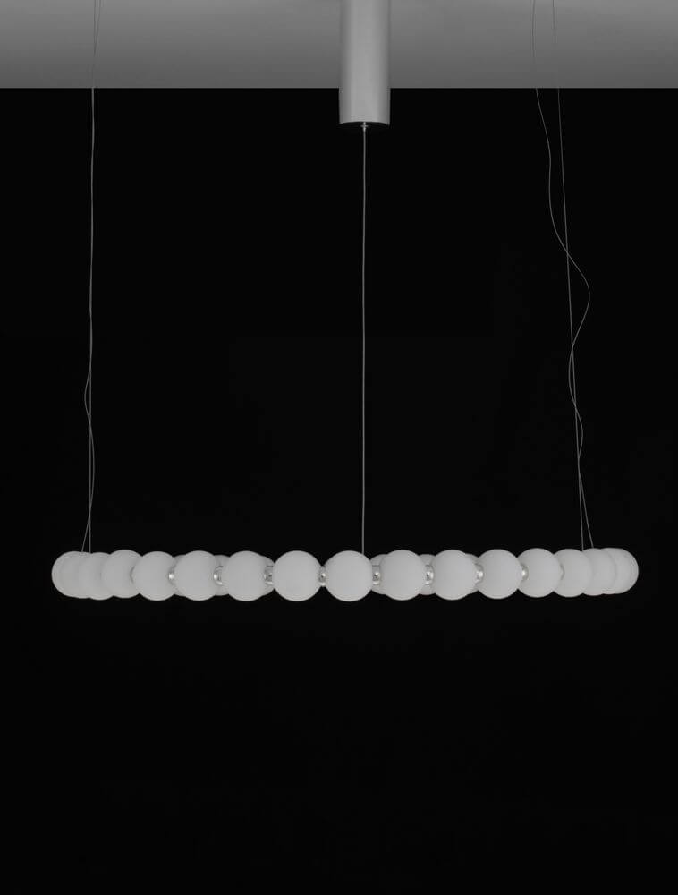 Perla LED Pendelleuchte 36-flammig Ø 80cm 3000K - runde Chrom-Opalglas Hängelampe, elegantes 36-flammen Design für Esszimmer oder Wohnzimmer