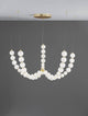 Perla LED Pendelleuchte 55-flammig Ø 118cm 3000K Gold mit goldfarbenem Metall und Opalglas
