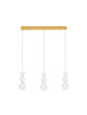 Perla LED Pendelleuchte Balken 70cm 9-flammig 3000K Gold mit runden Opalglas-Elementen