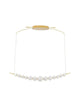 Perla LED Pendelleuchte Tiefbogen 13-flammig 3000K mit elegantem Design in Chrommetall und Opalglas.