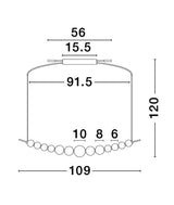 Perla LED Pendelleuchte Tiefbogen 13-flammig 3000K