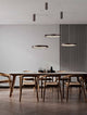 Perrine LED Pendelleuchte Ø 40cm 3000K über Esstisch, modernes gebürstetes Aluminium Design, warmweißes 3000K Licht