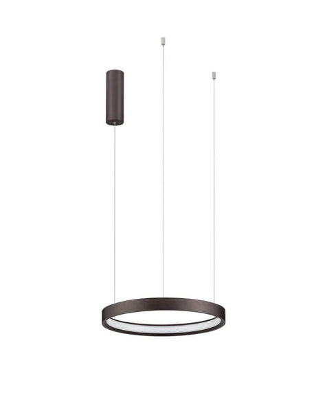 Gammelt tag: Perrine LED Pendel Ø 40cm 3000K i børstet aluminium, slank lysring, moderne puristisk design til spisestuen eller kontoret