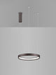 Perrine LED Pendelleuchte Ø 40cm 3000K – schlanker runder Leuchtring aus gebürstetem Aluminium, warmweißes 3000K Licht, modern-elegantes Design