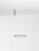 Alt Tag: Perrine LED Pendelleuchte Ø 40cm 3000K hängende LED-Ringleuchte aus gebürstetem Aluminium, minimalistisches Designerlicht über Esstisch oder Büro