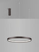Perrine LED Pendelleuchte Ø 60cm 3000K nickelfarbene runde Hängeleuchte mit integriertem 22W LED, 1540lm, 3000K, verstellbare Winkel