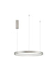 Perrine LED Pendelleuchte Ø 60cm 3000K – nickelfarbene runde Deckenleuchte mit integrierter 22W LED, Aluminium-Acryl Design, dimmbares warmweißes Licht