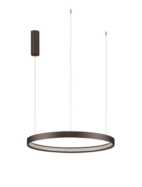 Perrine LED Pendel Ø 60cm 3000K i nikkel, rund LED-Pendeldesign med justerbare cirkler og varmt hvidt 3000K lys
