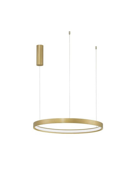 Perrine LED Pendel Ø 60cm 3000K - moderne nikkelfarvet loftslampe lavet af aluminium og akryl, integreret 22W LED 3000K, dæmpbart design