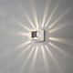 Pescara LED Außen-Wandleuchte Weiß, klares Acrylglas mit strahlendem Lichtdesign an der Wand.