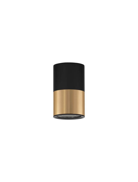 Alt Tag: Picto ceiling light GU10 Ø 6cm Black, Gold - minimalist black and gold cylindrical ceiling lamp, warm white LED light