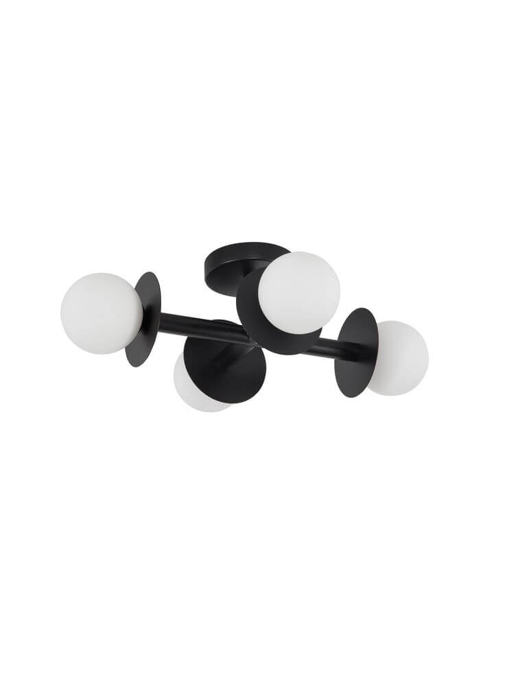 Pielo Deckenleuchte G9 4-flammig, moderne Deckenleuchte aus Metall und Opalglas für elegantes Wohnambiente.