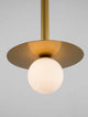 Pielo Pendelleuchte G9 Ø 22cm in elegantem Design mit goldenem Metall und harmonischer Glas-Kugel.